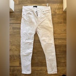 Zara white knee rip skinny  white denim